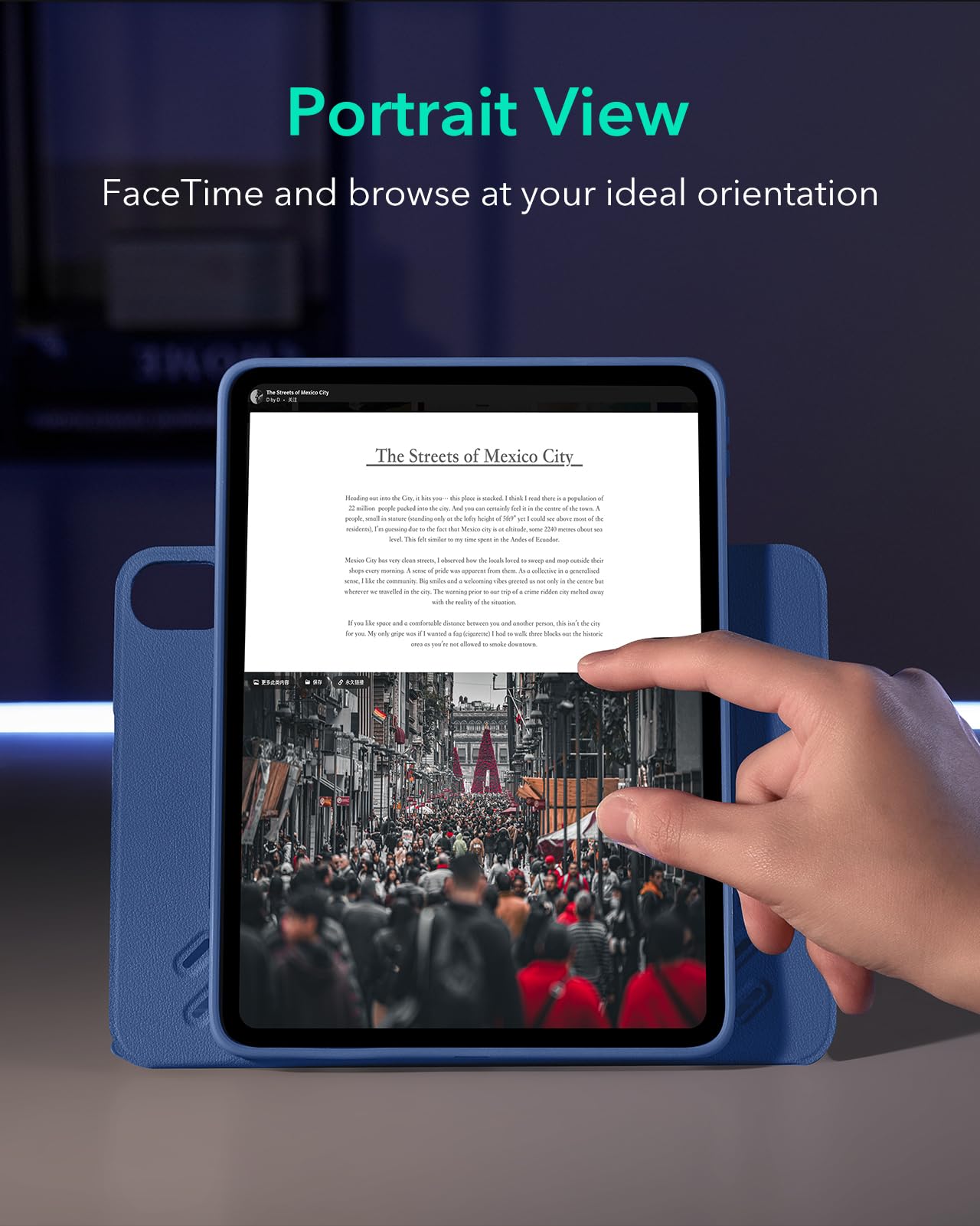 ESR for iPad Pro 12.9 Case (6th/5th Generation, 2022/2021), Removable Magnetic Cover, Adjustable Portrait/Landscape Stand with Raised Display View, 9 Standing Angles, Shift Series, Black