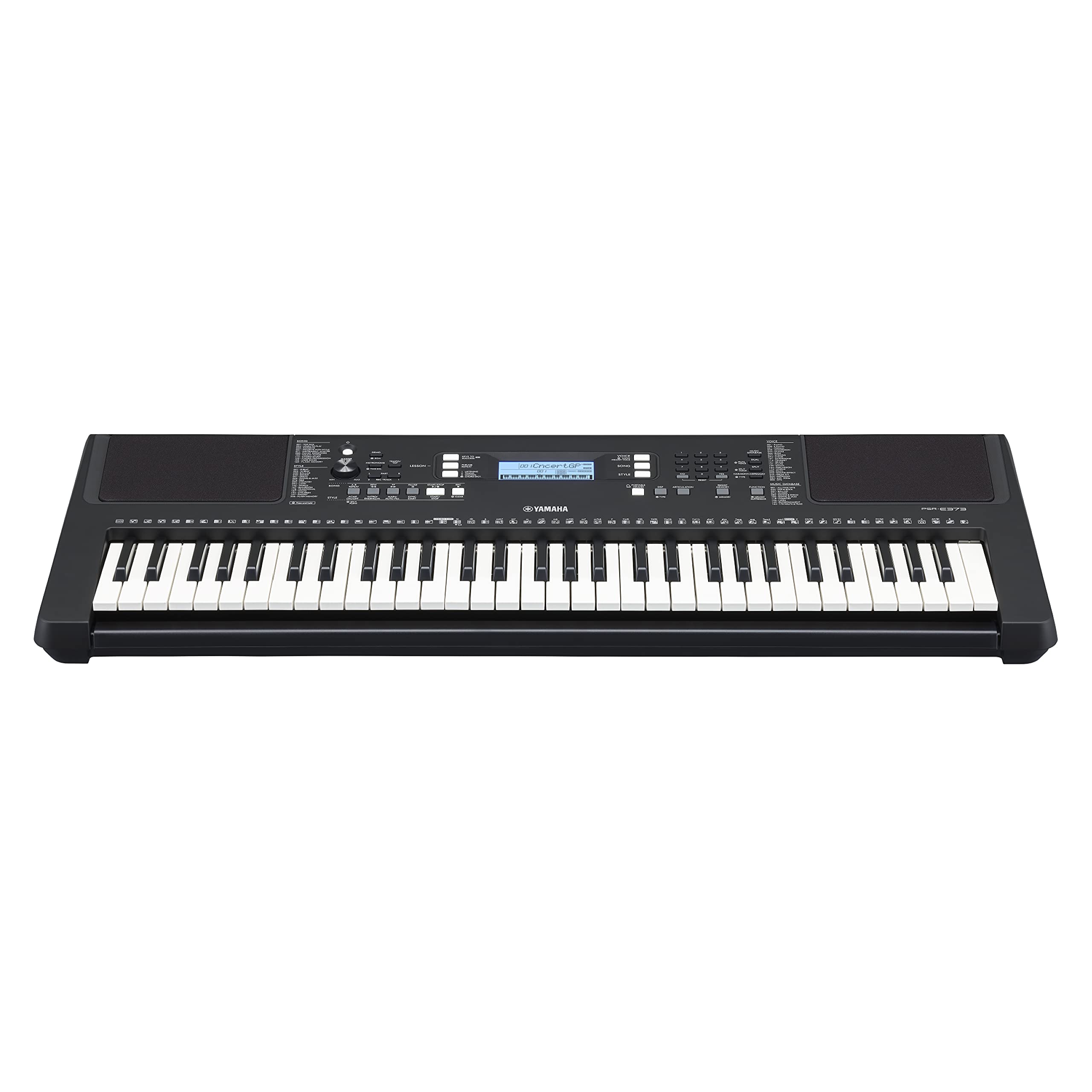 Yamaha PSR-E383 Portable Keyboard for Beginners, 650 Authentic Instrument Voices and Touch-Sensitive Keys with 48-Note Polyphony, Includes 2 Online Lessons with Yamaha Music School Teacher