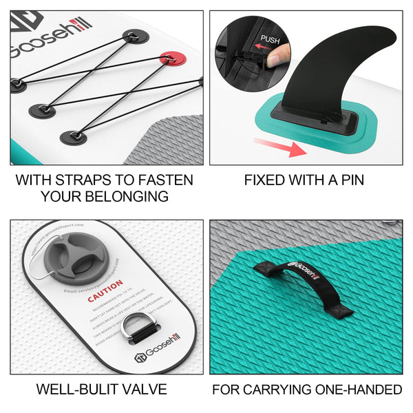 Goosehill Inflatable Stand Up Paddle Board, Premium SUP Package, 10' Long 32" Wide 6" Thick, Patterns Open for Customization