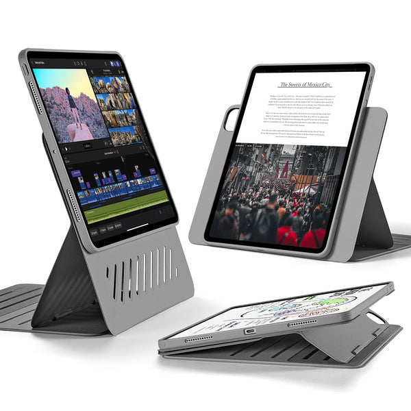 ESR for iPad Pro 12.9 Case (6th/5th Generation, 2022/2021), Removable Magnetic Cover, Adjustable Portrait/Landscape Stand with Raised Display View, 9 Standing Angles, Shift Series, Black