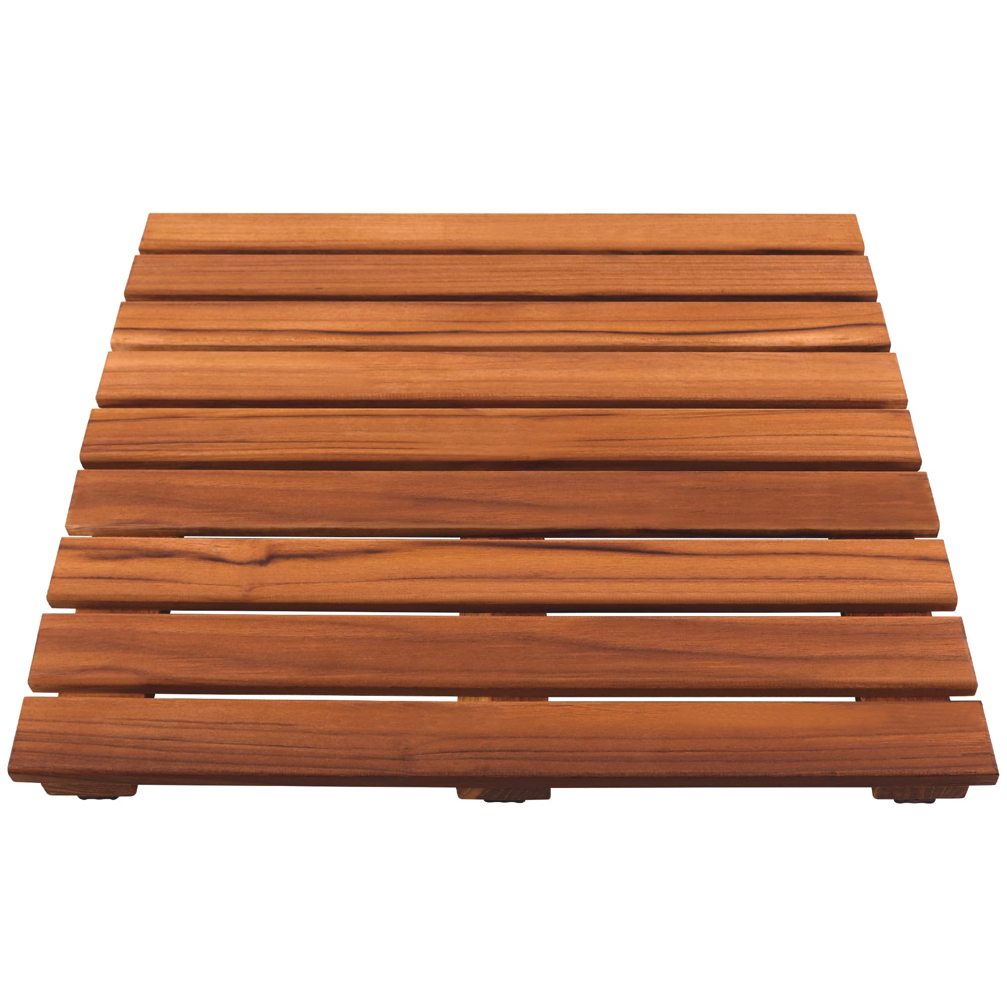 VaeFae Teak Shower Mat, Non-Slip Bath Mat, Luxury Spa Mat, Wooden Mat for Bathtub, 50.8 x 50.8 cm