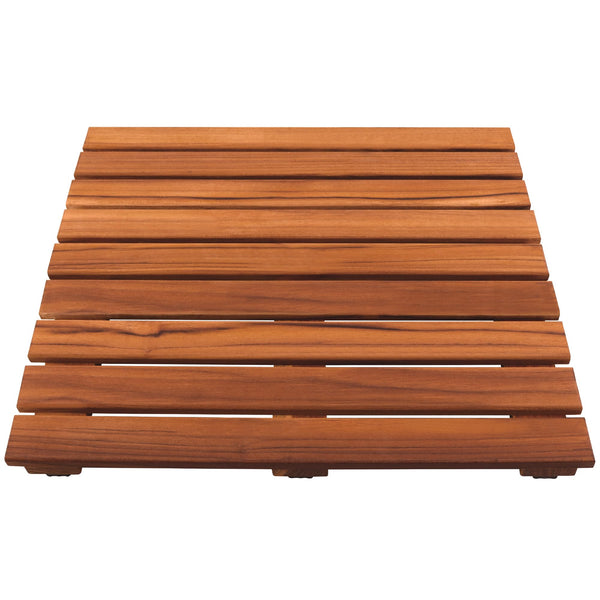 VaeFae Teak Shower Mat, Non-Slip Bath Mat, Luxury Spa Mat, Wooden Mat for Bathtub, 50.8 x 50.8 cm