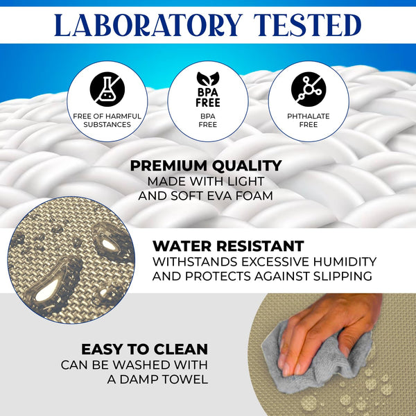 Ediesi, Foam Mats, Gym Floor, Tatami, Home Exercise, for Sports Machines, Removable Pool Floor, Eva Rubber, Puzzle Mat, Gym (18 Pieces / 30x30x1