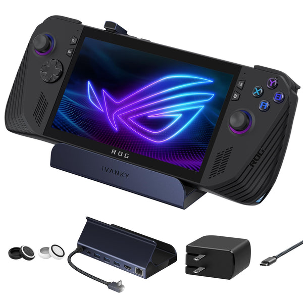 iVANKY 8-in-1 Docking Station for Valve Steam Deck OLED/ASUS ROG Ally X/Lenovo Legion Go/MSI Claw, ROG Alloy/Stream Deck Dock Hub with HDMI 4K@144Hz, Gigabit Ethernet, 3*USB-A 3.0, 100W USB-C Charge