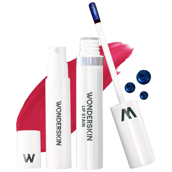 Wonderskin Wonder Blading All Day Lip Stain Peel Off Masque and Reveal Kit - Long Lasting, Waterproof Nude Lip Tint, Transfer Proof Natural Makeup Stain Kit (Whimsical)