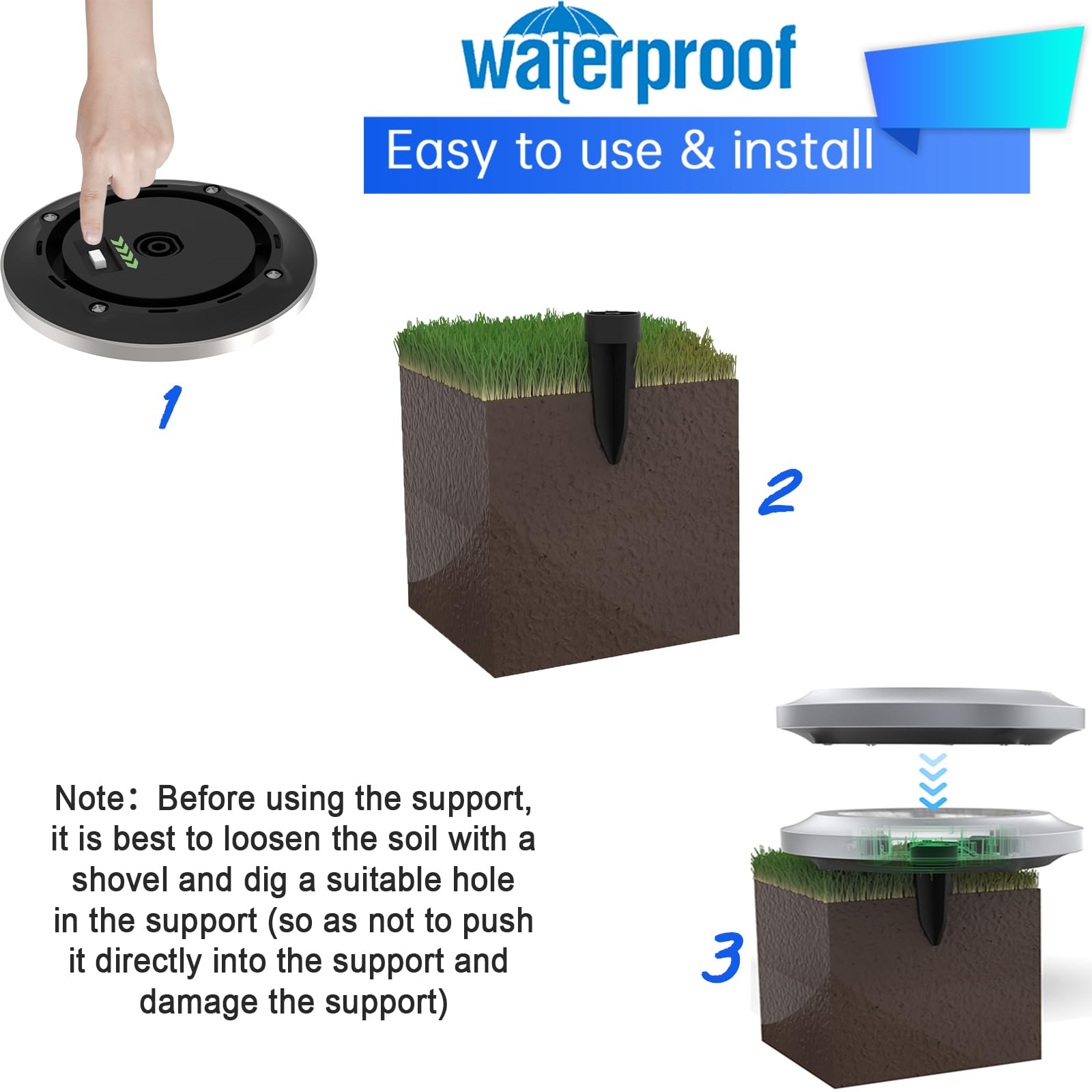 Solar Lights Outdoor Garden,600mAh Solar Ground Lights, 8 LED Solar Disk Lights for Garden Lawn Pathway Yard Landscape Walkway（8 Pack Bright White） ﻿