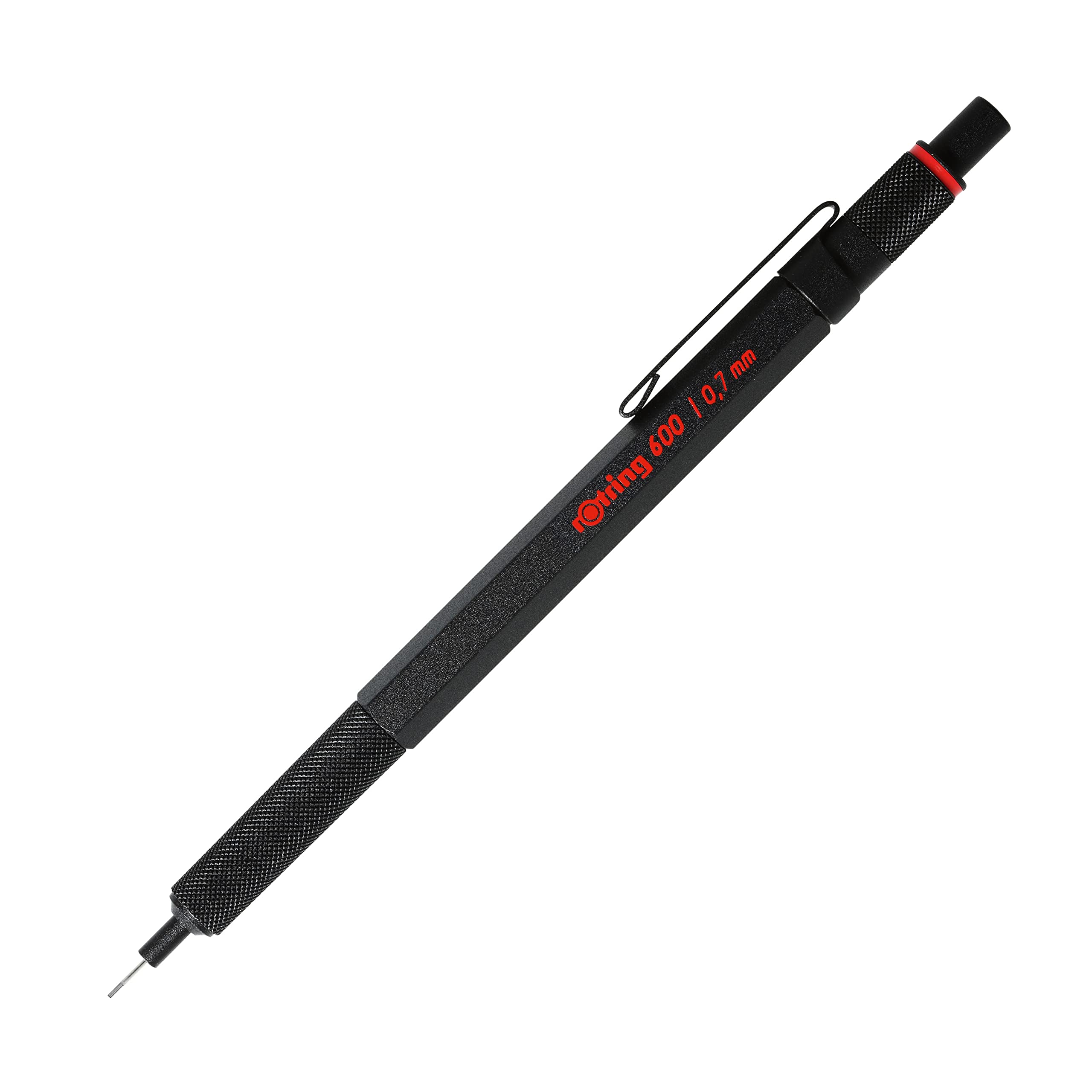 rOtring 600 3-in-1 Multicolour Pen and Mechanical Pencil | Black & Red Ballpoint Pen Tips | 1 Mechanical Pencil Tip (0.5mm) | Silver Barrel