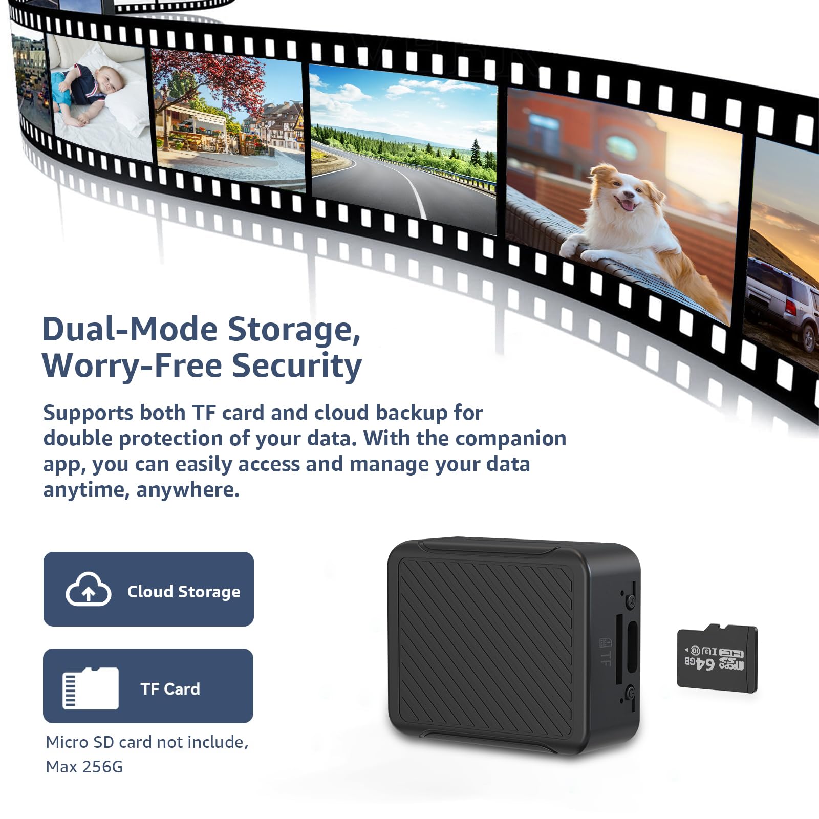 Spy Camera, Hidden Camera 4K Ultra HD with 4H Battery Life, SD Card & Cloud Storage, Motion Detection Alarm, Real-Time App Alerts, 2.4G WiFi & Night Vision for Home/Office Security