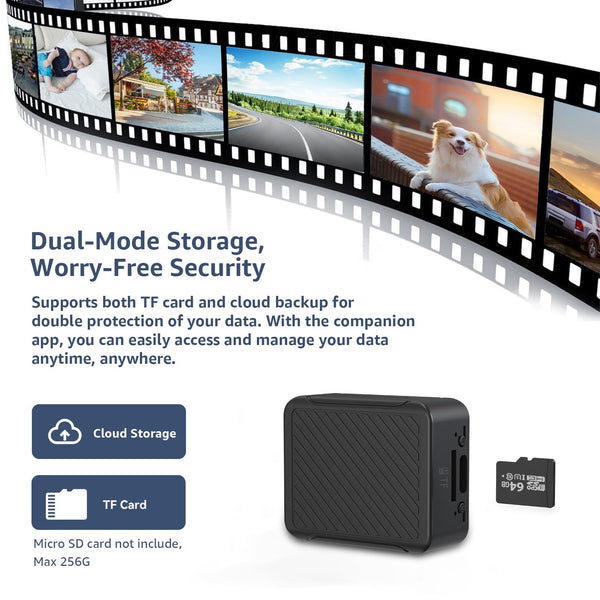 Spy Camera, Hidden Camera 4K Ultra HD with 4H Battery Life, SD Card & Cloud Storage, Motion Detection Alarm, Real-Time App Alerts, 2.4G WiFi & Night Vision for Home/Office Security