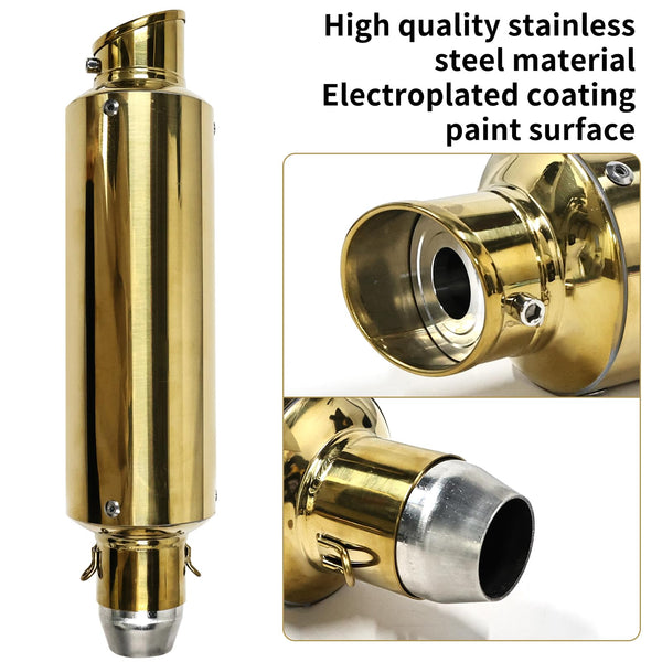 38mm 51mm Universal Motorcycle Golden Muffler Exhaust Stainless Steel Slip on Exhaust Pipe 1.5" 2" for Dirt Bike Street Bike Scooter ATV