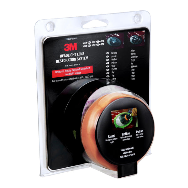 3M 39073 Headlight Lens Restoration Kit to Restore Dull/Faded/Discoloured Headlights For Car, 1 Pack, Smoke