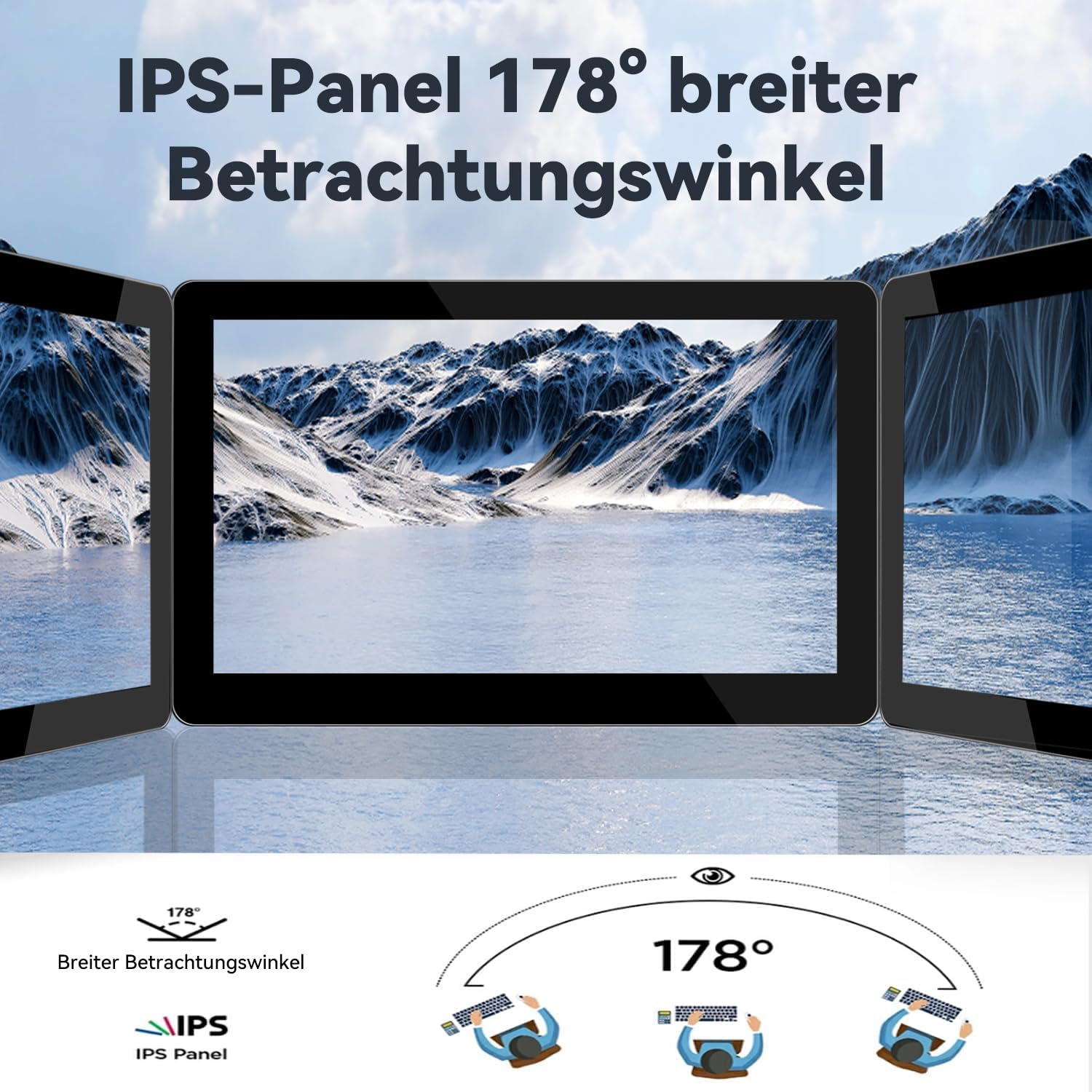 Ulrhzar Small Touchscreen Monitor 7.8inch 1280x400P 60Hz 300cd/m² Brightness for Raspberry Pi PC Laptop, Touch Screen Portable Monitor GPU CPU AIDA64 Monitoring