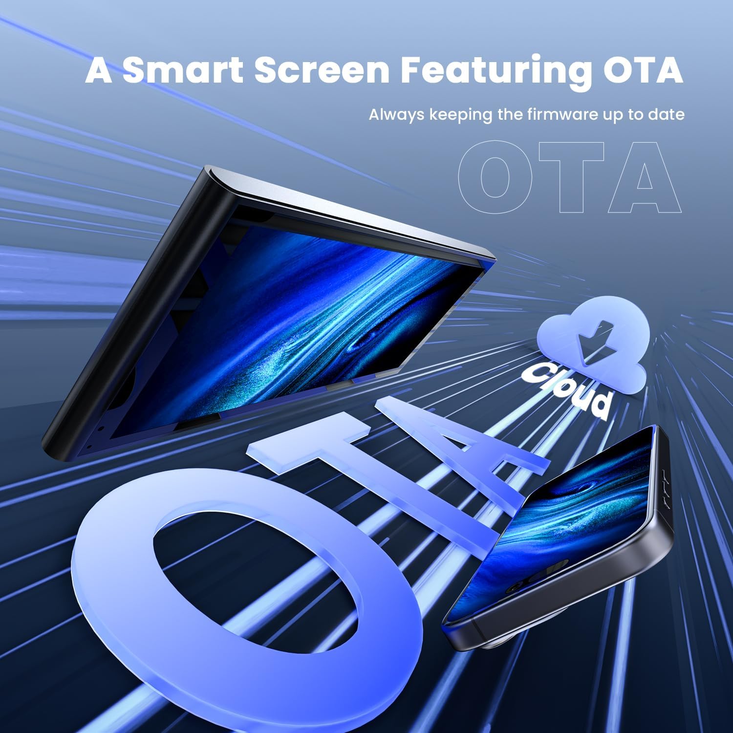 Krunia 9.26" Wireless Portable Car Play Screen for Apple CarPlay & Android Auto, OTA Updates, Backup Camera, Mirror Link, 5.0 Bluetooth, Voice Control, GPS Navigation, FM