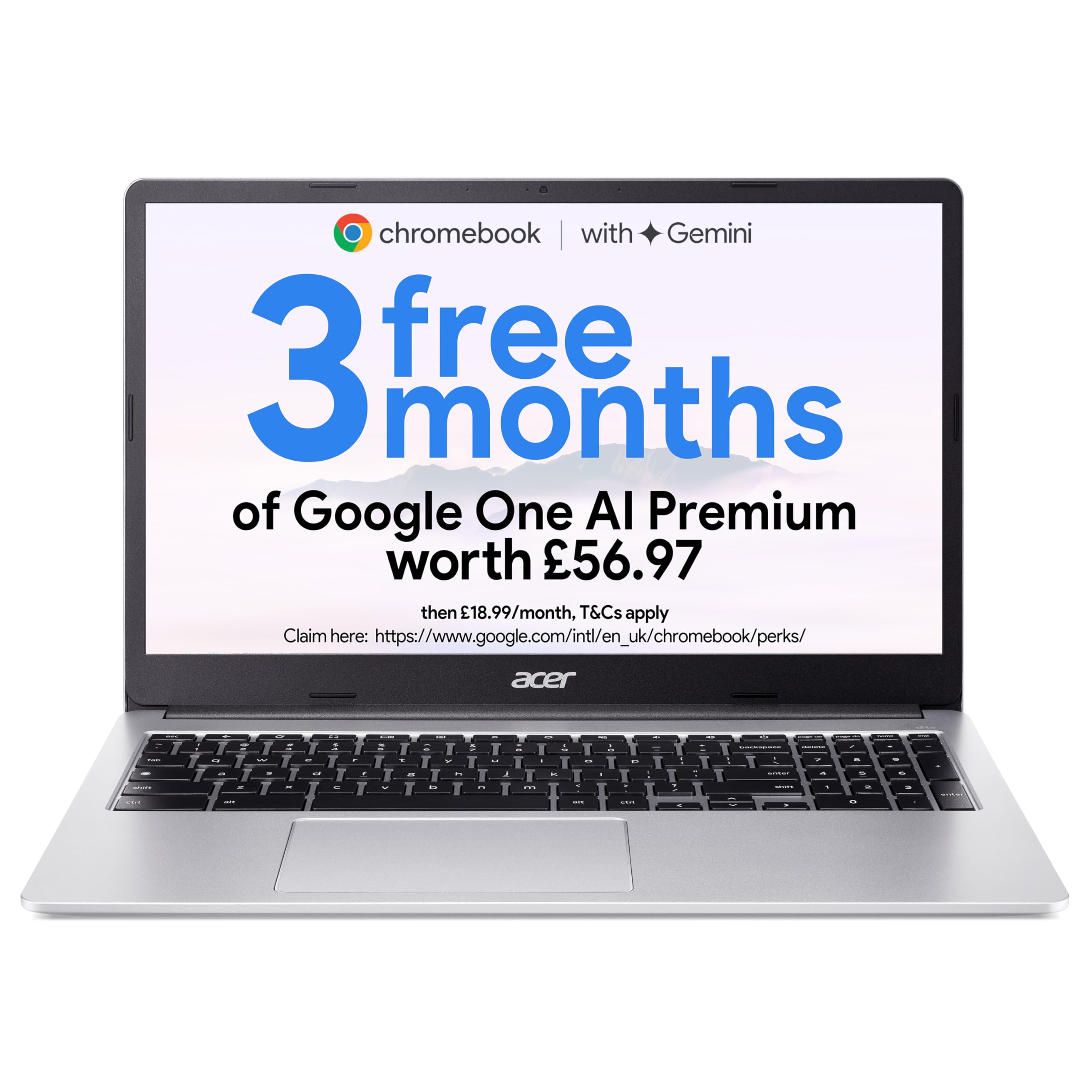 Acer Chromebook 314 CB314E Laptop - Intel Celeron N4500, 4GB, 64GB eMMC, Integrated Graphics, 14" Full HD, Google Chrome OS, black