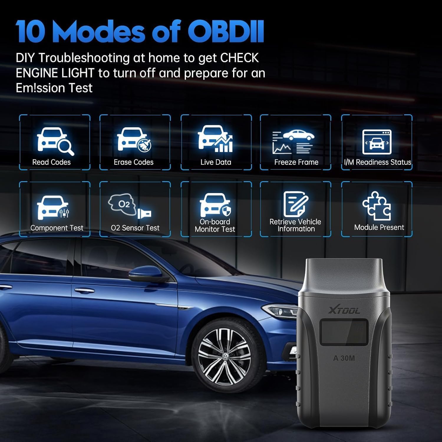 XTOOL A30M OBD2 Scanner BT, Wireless OBD2 Code Reader with 26+ Reset, Bidirectional & All System Car Diagnostic Tool, FCA/CANFD, Car Fault Code Reader and Reset for Android & iOS, Lifetime Free Update