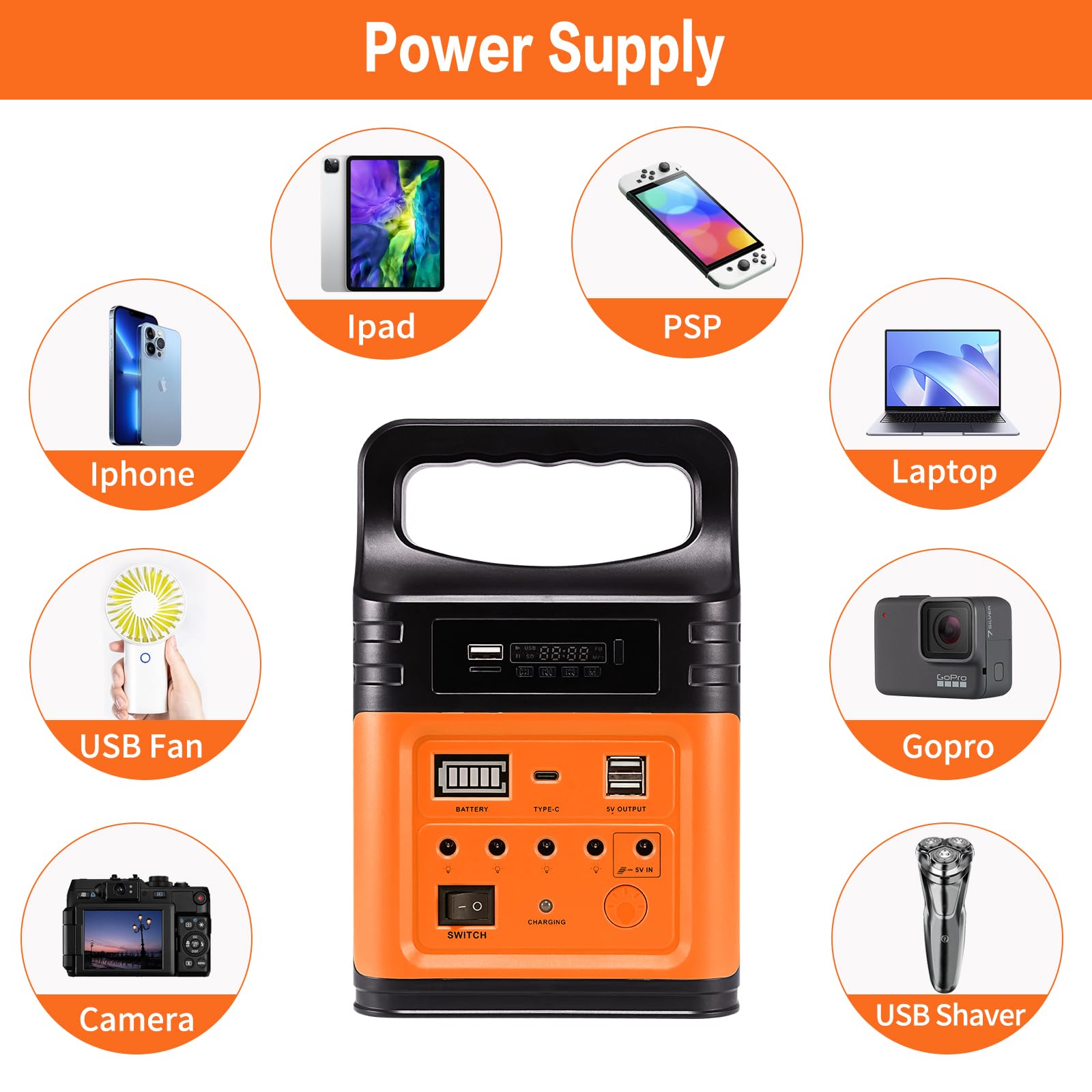 Upgrade-Vclpower 20000mAh DC Power Bank Station with Solar Panels,12V/9V Output Fast Charging Portable Power Station for Home Emergency Outdoor Camping(Green)