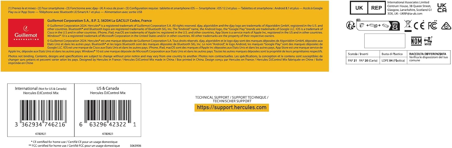 Hercules DJControl Mix – Compact DJ Controller with Built-In Soundcard, Performance Pads, and DJUCED Software for iOS & Android