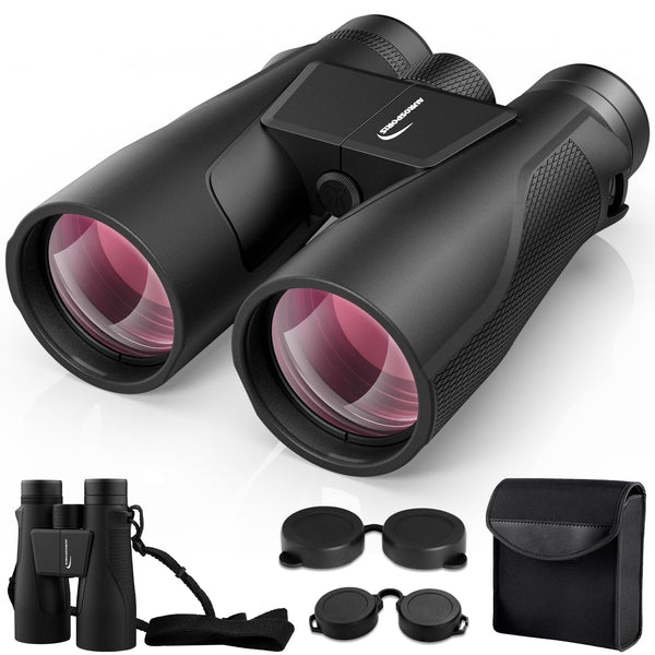 15x56 Binoculars for Adults High Powered - Aurosports HD Large View Binocular with Clear Low Light Vision - Lightweight Easy Focus Binos Bird Watching Hunting Hiking Cruise Travel - Black