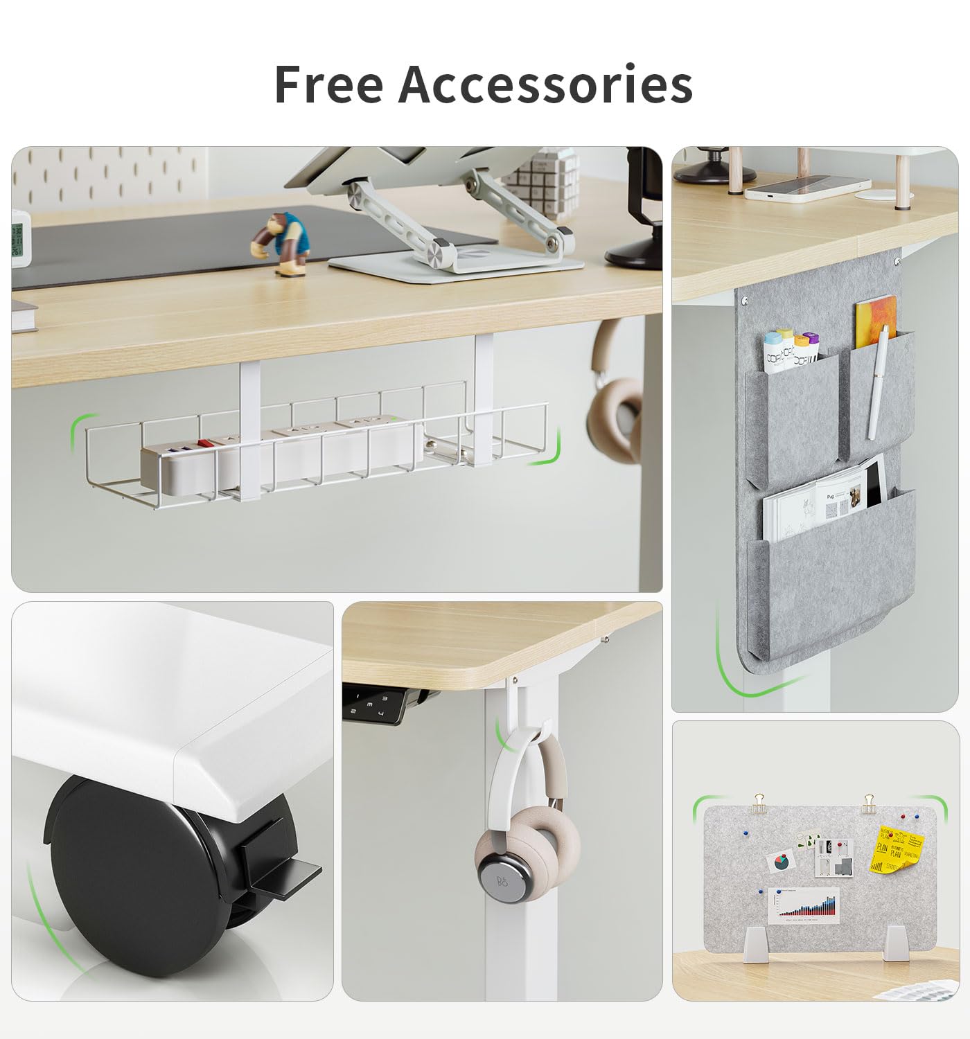 MAIDeSITe Height Adjustable Standing Desk Electric Standing Desk Sit Stand Desk Stand Up Desk with Cable Tray 120 * 60cm Desktop for Home Office