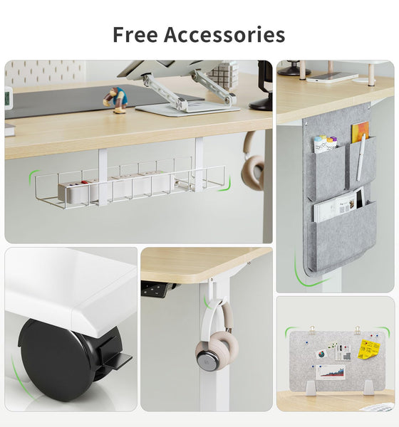 MAIDeSITe Height Adjustable Standing Desk Electric Standing Desk Sit Stand Desk Stand Up Desk with Cable Tray 120 * 60cm Desktop for Home Office