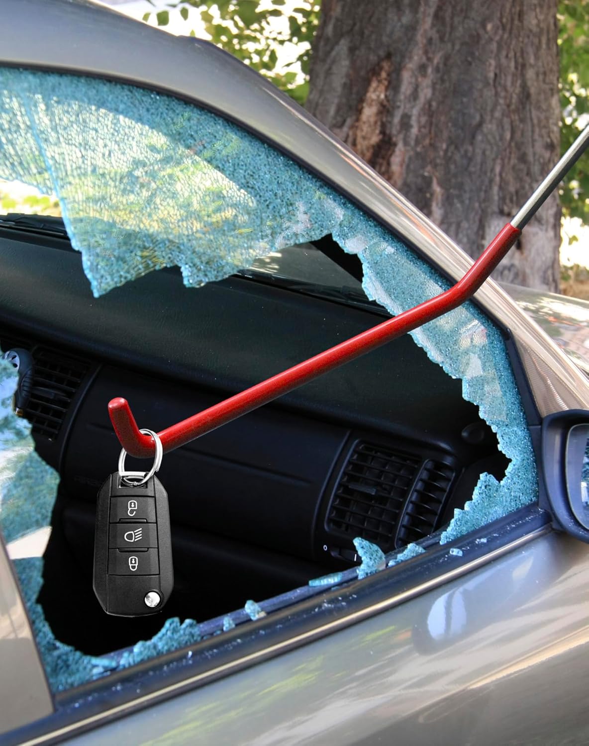 QWORK® 17-Piece Car Tool Kit Breakdown Emergency Kit with Long Reach Grabber, Air Wedge Pump and Trim Removal Tools for All Vehicles