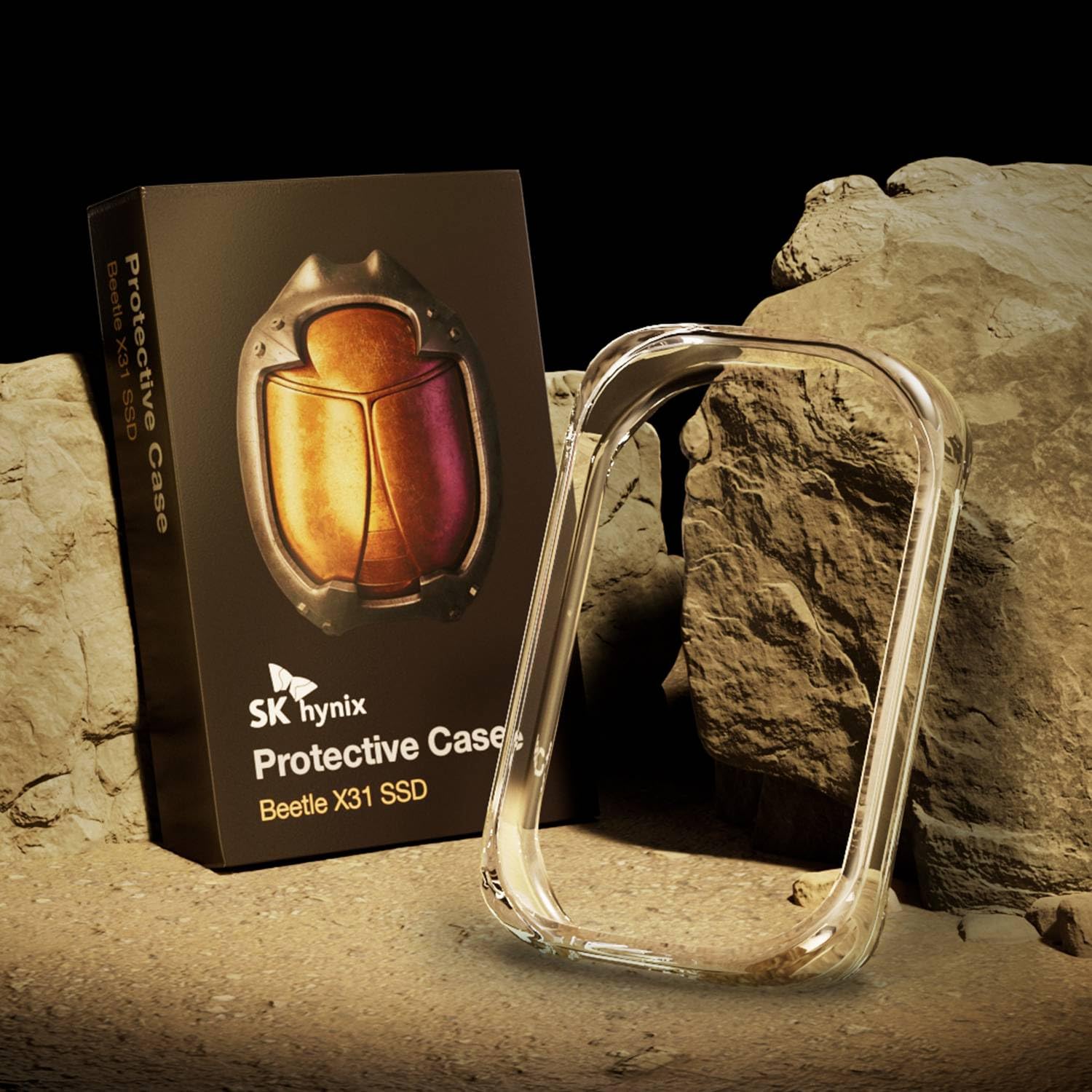 SK hynix Beetle X31 1TB External SSD with DRAM - up to 1050MB/s, USB C 3.2 Gen2, External Solid State Drive for PC/Mac/Tablet/Android/Gaming Consoles (Champagme Gold)