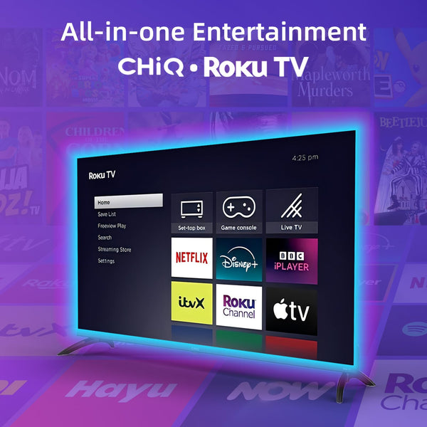 CHiQ U50QM9K 50 inch Smart QLED Roku TV, 4k UHD, HDR10 HLG, Dolby Audio, Works with Alexa, DVB-T/T2, Support Apple Air-Play, Google Assistant, Prime Video, HDMI2.1, USB2.0