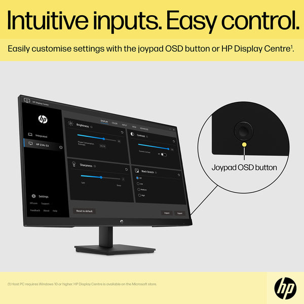 HP 24 Inch FHD Monitor | Full HD VA LCD Display | 75hz Refresh Rate | 250 Nits Brightness | 3000:1 Contrast Ratio | AMD FreeSync Technology | Adjustable Tilt | 1x HDMI 1.4, 1x VGA | Black | V24v G5