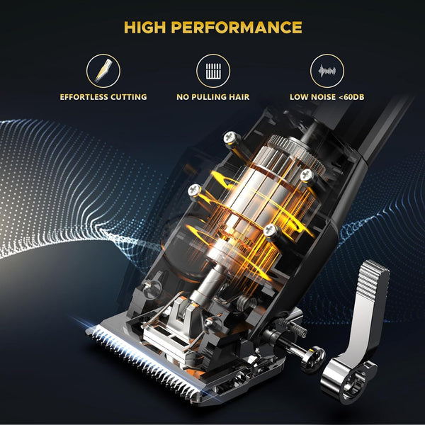 Professional Hair Clippers and Beard Trimmer for Men, Cordless Hair Trimmer Barber Clippers Hair Cutting Kit Rechargeable T-Blade Shaver Haircut Grooming Set with 10 Guide Combs Gifts for Men