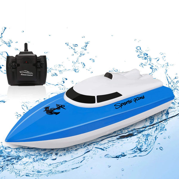 SZJJX RC Boat, Remote Control Boats for Lake/Pool/Pond, 2.4 GHz High Speed Mini Boats, Outdoor Adventure Electric RC Racing Boats for Adults & Kids-Blue