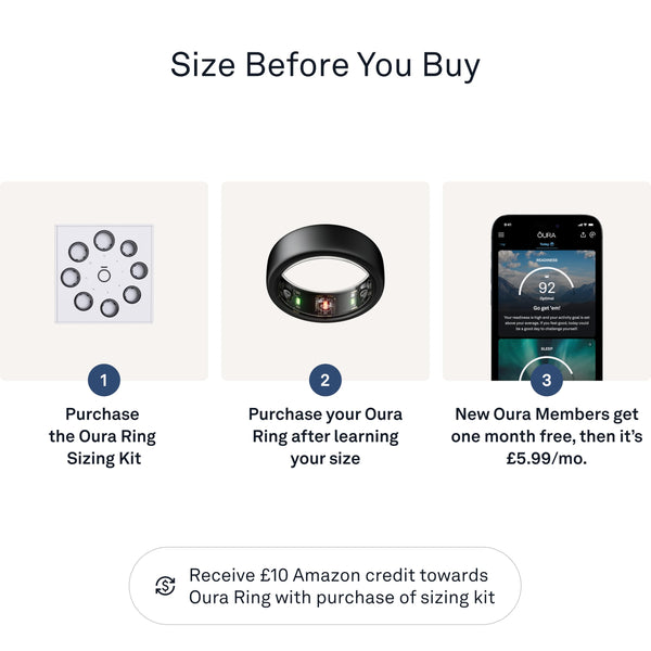 Oura Gen3 Horizon Smart Ring - Size 12, Brushed Titanium | Sleep, Heart Rate and Fitness Tracking Wearable - Up to 7 Day Battery Life - iOS/Android Compatible - Size First with Oura Sizing Kit