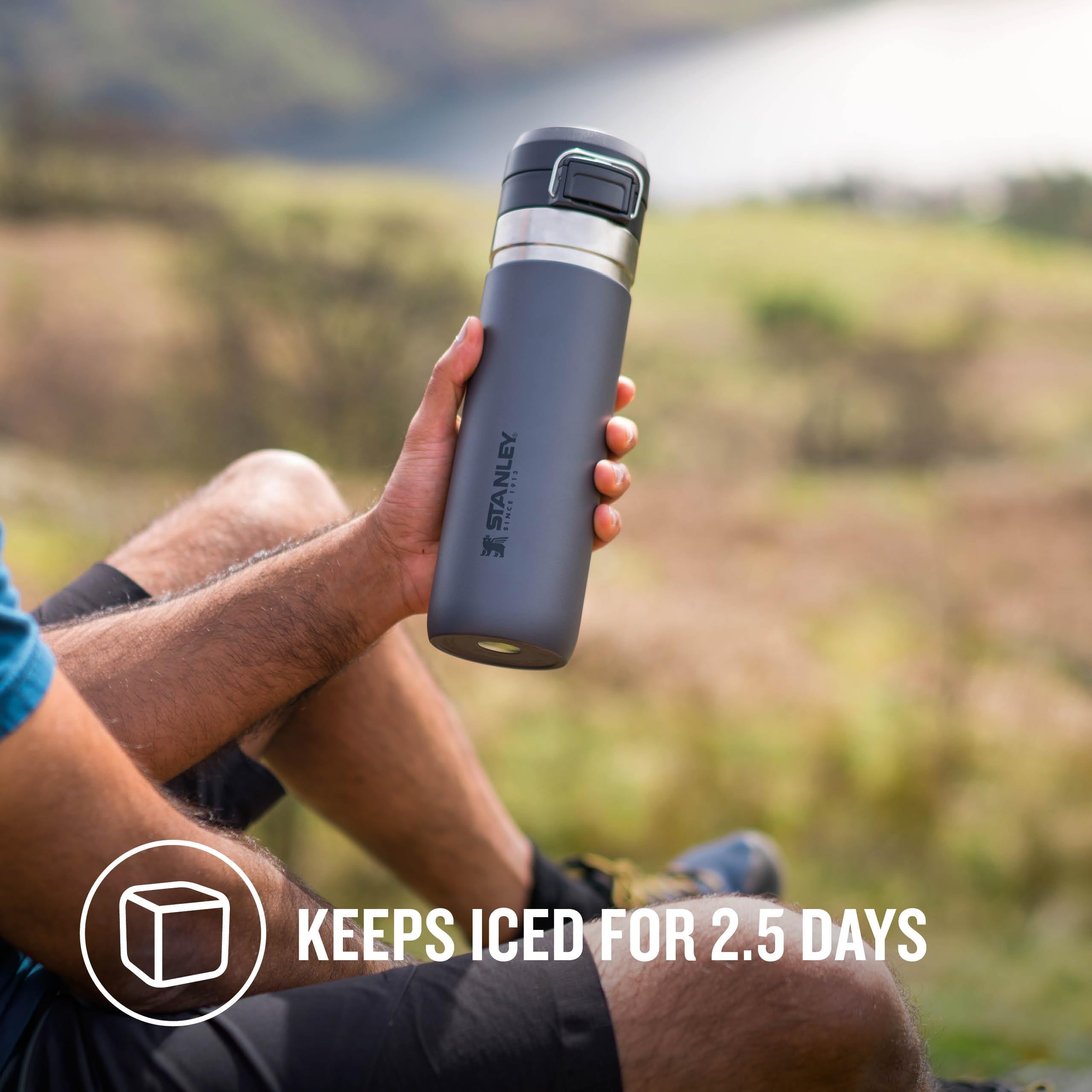 STANLEY Quick Flip Stainless Steel Water Bottle 0.47L - Keeps Cold For 7 Hours - Leakproof - BPA-Free Thermal Flask - Dishwasher Safe - Cup Holder Compatible