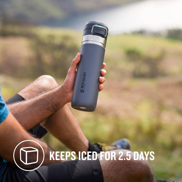 STANLEY Quick Flip Stainless Steel Water Bottle 0.47L - Keeps Cold For 7 Hours - Leakproof - BPA-Free Thermal Flask - Dishwasher Safe - Cup Holder Compatible