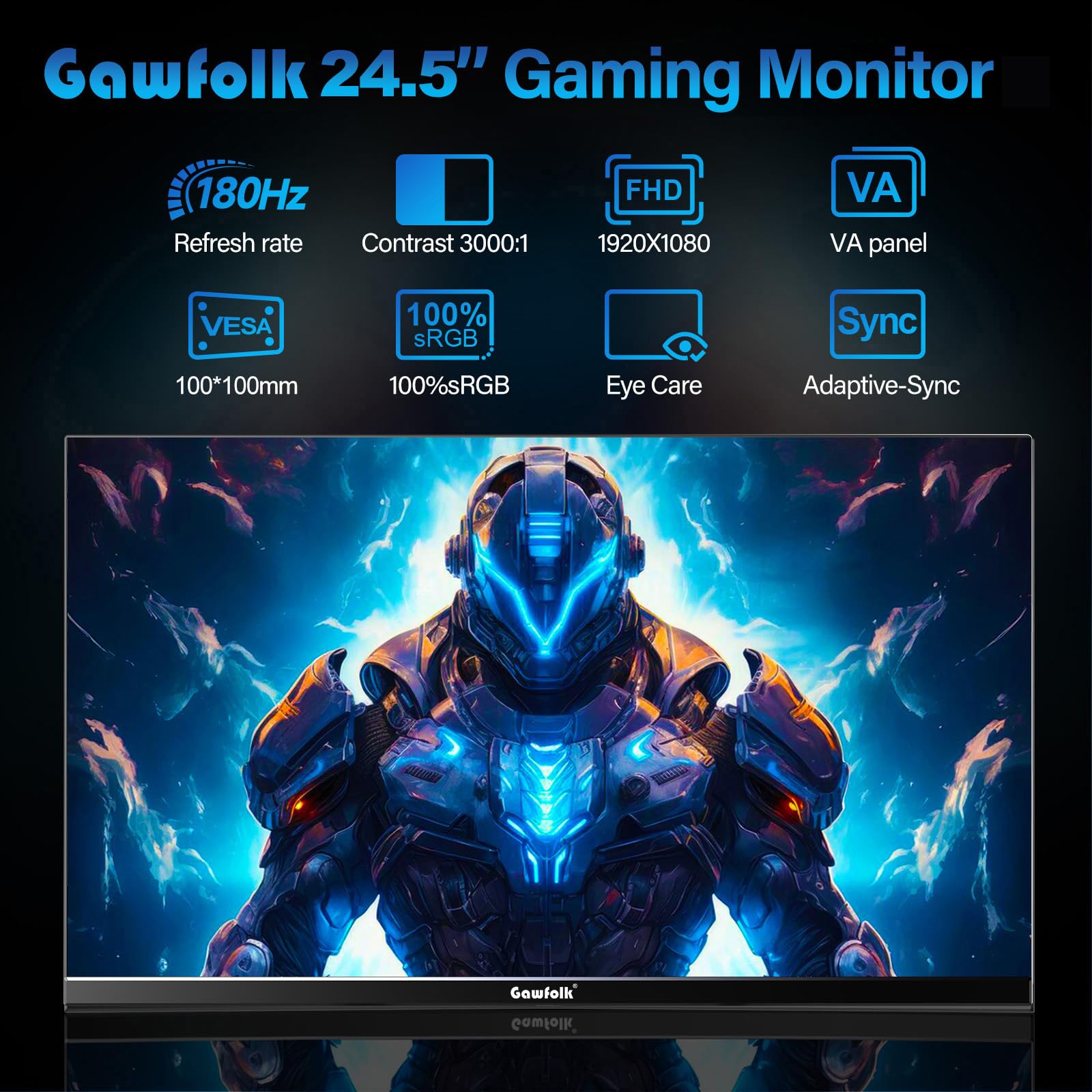 Curved Monitor 27 Inch 100Hz, PC Gaming Monitor with Speakers, AMD FreeSync Full HD 1080p Ultra-Thin Zero Frame Display for Home Office Business