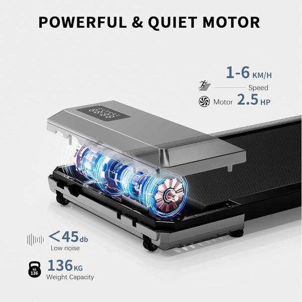 Superun Walking Pad Raceable 2.5HP APP Control Under Desk Treadmill 136KG Capacity Portable Walking Machine for Home with Training Courses and Multi-Runner Races