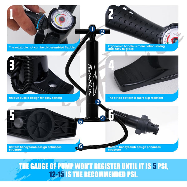 FEATH-R-LITE 10' &11' Inflatable Ultra-Light Stand Up Paddle Board for All Skill Levels Included with SUP, Adj Paddle, Pump, Backpack, Leash