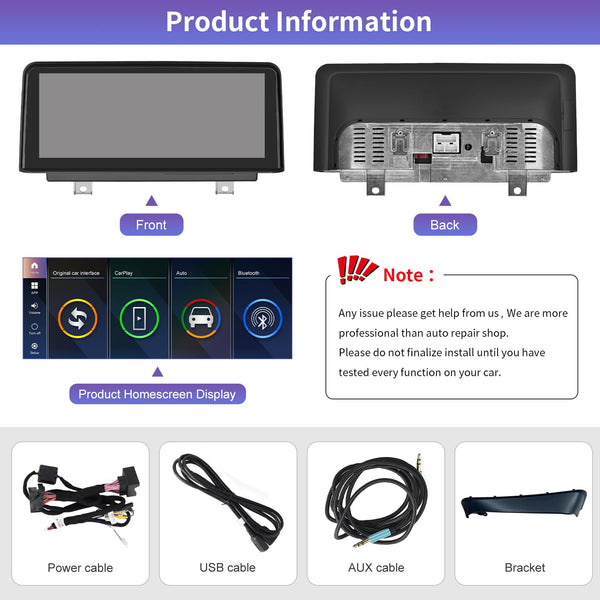 Road Top 12.3" Ultra-Narrow Touchscreen Wireless Carplay for BMW 1 & 2 Series F20/F21/F22 2013-2015 Year, Car Stereo Multimedia Radio Receiver, Support Wireless Android Auto, Mirrorlink