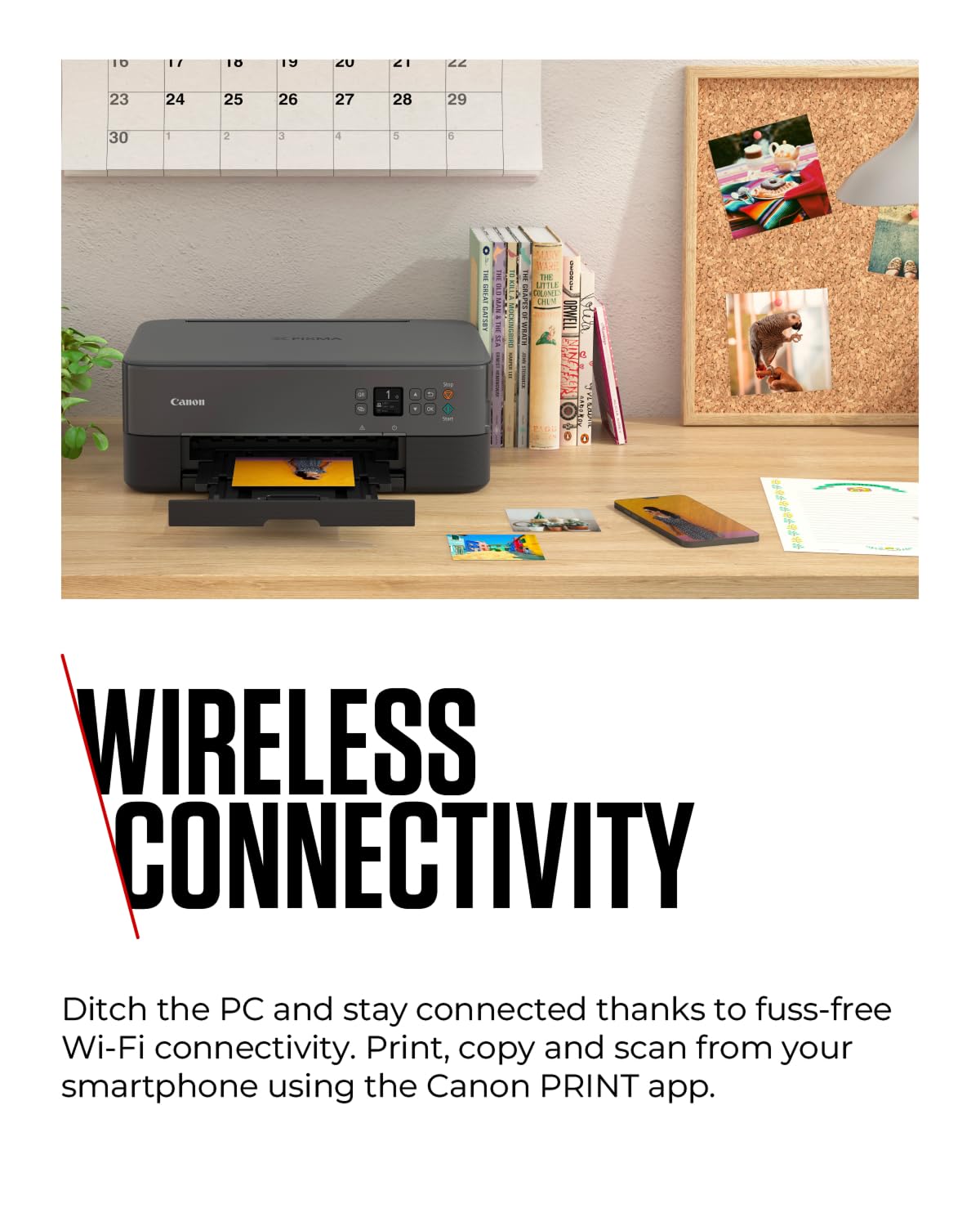 Canon PIXMA TS5350i Wireless Colour 3-in-One Inkjet Printer, Photo Paper Bundle (Black) - Compatible with PIXMA Print Plan; includes PP-201 Glossy II Photo Paper Plus, 20 sheets