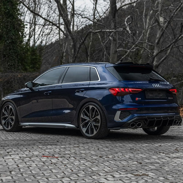 Oneway Rear Side Diffusors compatible with Audi A3 8Y Sportback S3/S-Line 2020-2024 - Gloss black