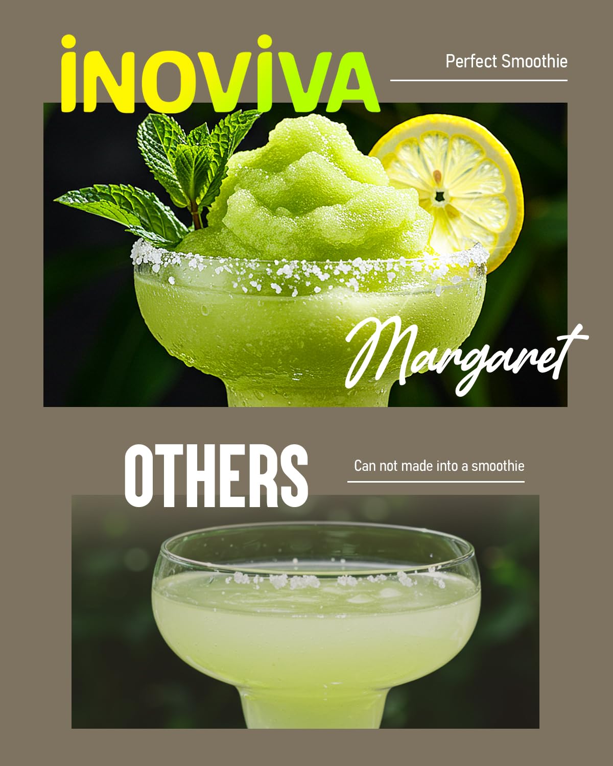 INOVIVA 2.6L Slush Machine – No Ice Needed, Frozen Drink Machine with Self-Cleaning, 5 Preset Modes, Makes Slushies, Milkshakes, Frappés & Frozen Cocktails for Home Use