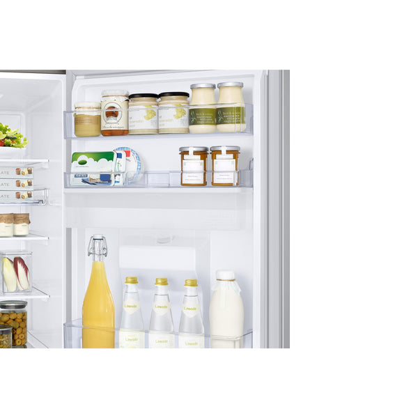 Samsung Classic Fridge Freezer, with Wine Shelf, Features Big Door Bin, All Around Cooling and SpaceMax Technologies, Silver, 7 Series, RB34C652ESA/EU