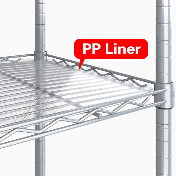 FTEYUET 6-Tier Metal Shelving Unit, Wire Kitchen Storage Unit, Heavy Duty Standing Shelf for Laundry Organization (Silver)