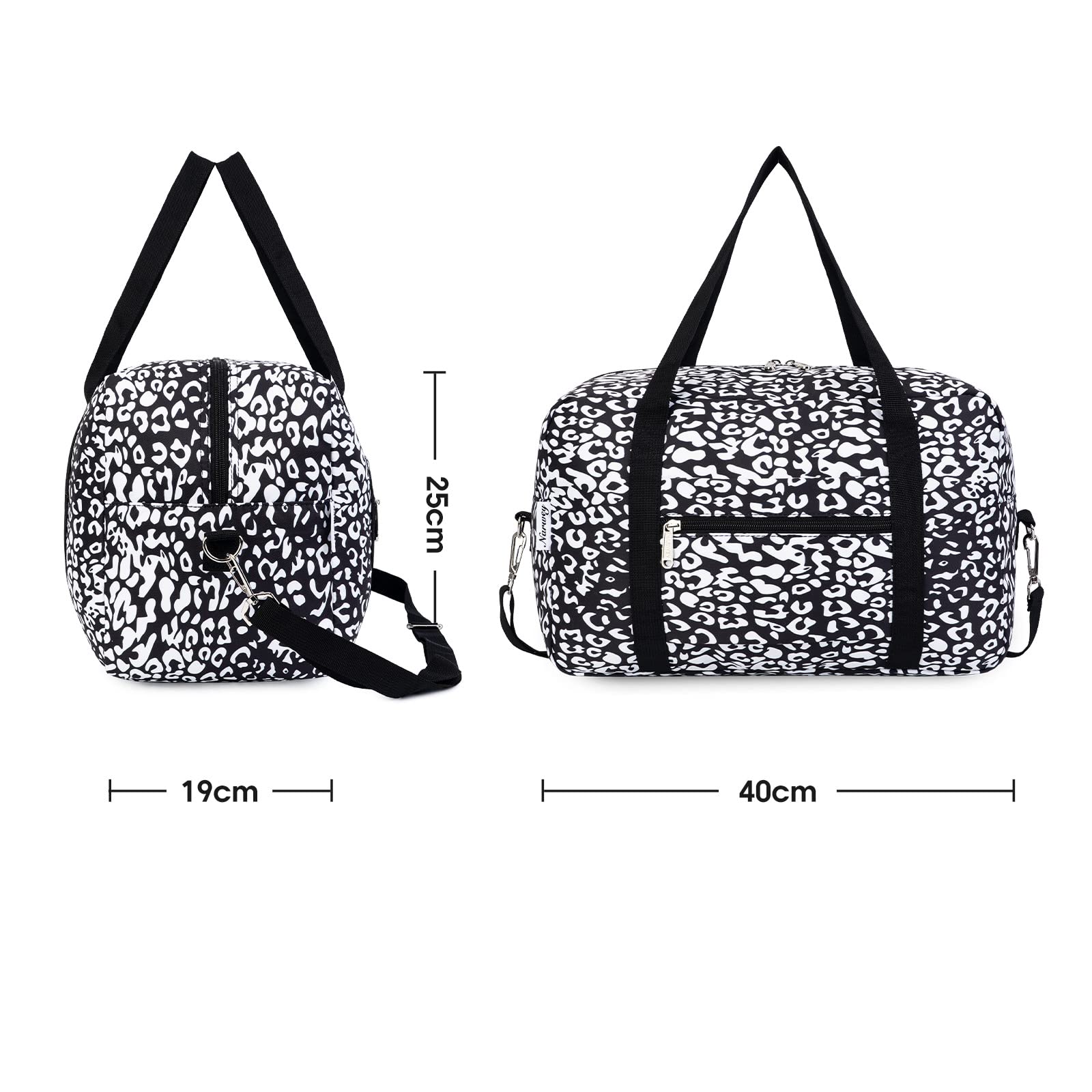 for Ryanair Airlines Cabin Bag 40x20x25 Underseat Foldable Travel Duffel Bag Holdall Tote Carry on Hand Luggage Overnight for Women and Men 20L (Black)