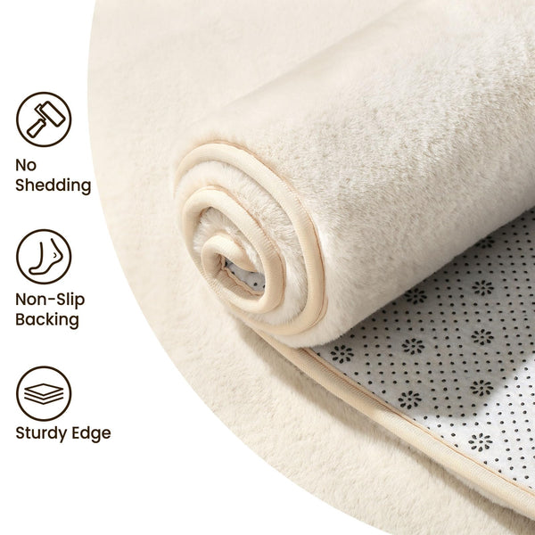 Sour Lemon Rugs Living Room - Grey Area Rugs for Bedroom Faux Rabbit Fur Large Rug,Anti Slip Rug Large Floor Carpet Short Pile Area Rug for Living