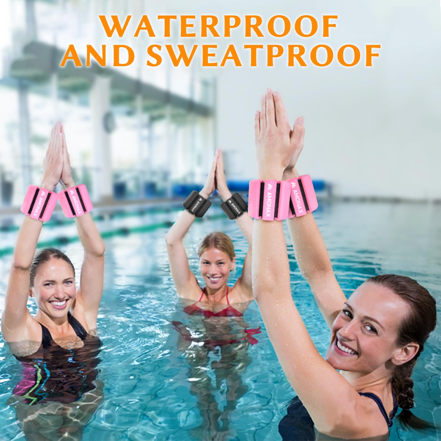 Amonax Adjustable Ankle and Wrist Weights Set, Fitness Leg Weights for Women Men, 1lb/2lb Pair for Strength Training, Pilates Weights Running Swimming