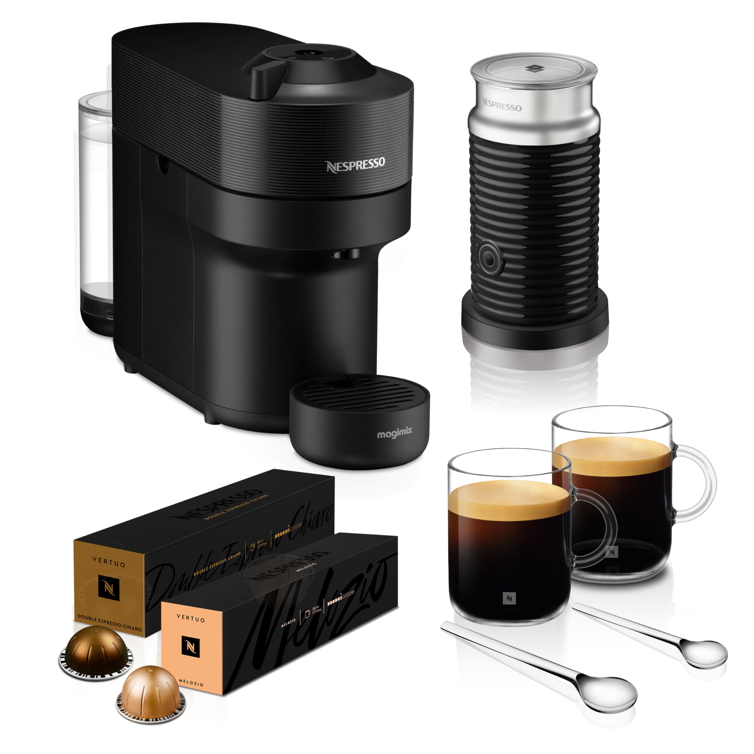 Nespresso Vertuo Pop Coffee Machine by De'Longhi, Over 30 Varieties of Pods, Compact Footprint, Americano, Starter Capsule Set Included, ENV90.P, Pink