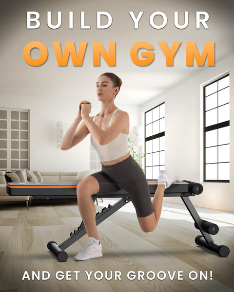 Dskeuzeew Weight Bench, 660 LB Stable Workout Bench, 8 Backrest Adjustments, Adjustable Strength Training Bench for Full Body Workout with Fast Folding