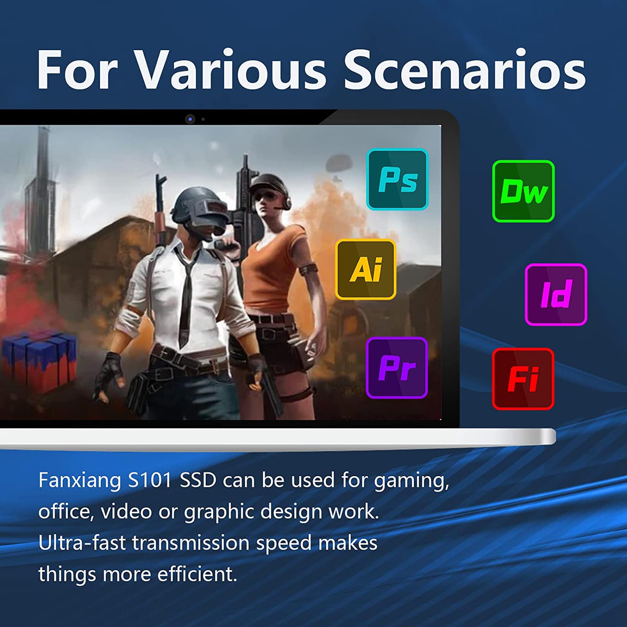 fanxiang S101 256GB SSD Internal SSD SATA III 6Gb/s 2.5" Read Speed Up to 550MB/s, Compatible with Laptops and Desktops (Black)