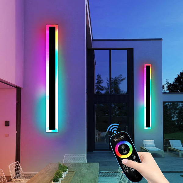 Mikeru 6500k Cool White Outdoor Wall Light, 150cm Modern Porch Wall Light, LED Vertical Long Acrylic Garden Fixture, IP65 Waterproof for Balcony, Living Room, Garage, Patio