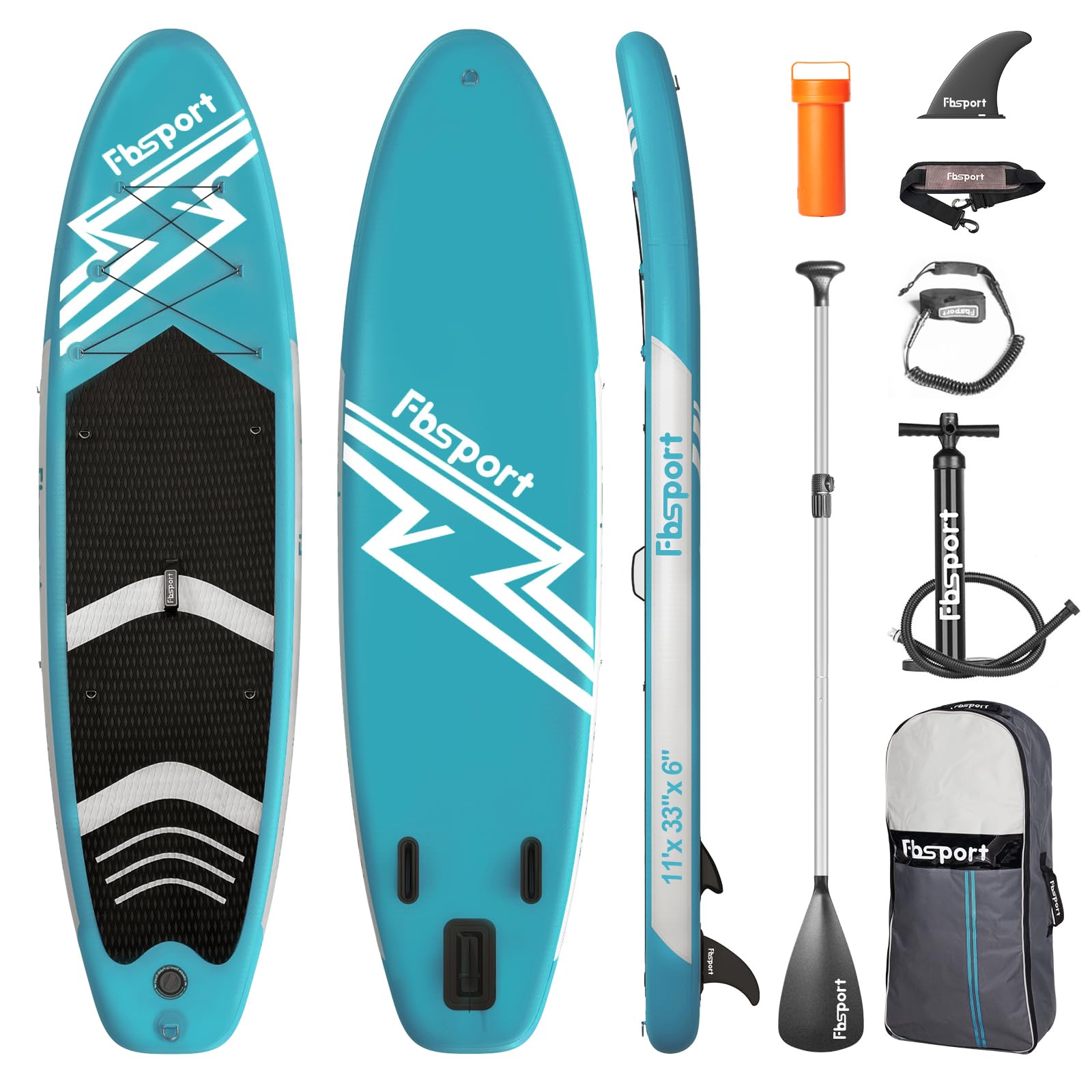 FBSPORT Inflatable Stand Up Paddle Boards,SUP Board,6" Thick Stand Up Paddle Boarding,Paddling Board for Youth & Adult,Surfboard,SUP with Adjustable Paddle/Backpack/Pump/Removable Fin